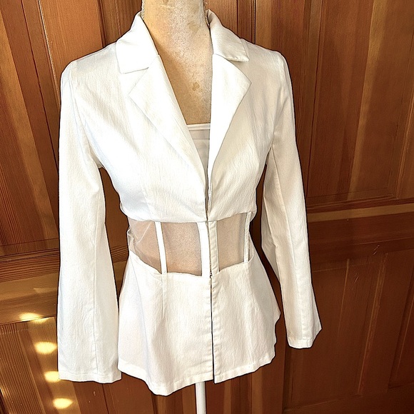 Mesh Hook and Eye Blazer Jacket - Picture 12 of 16